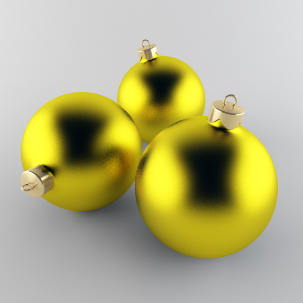 maya christmas ball - Christmas Ball Yellow by happy3D